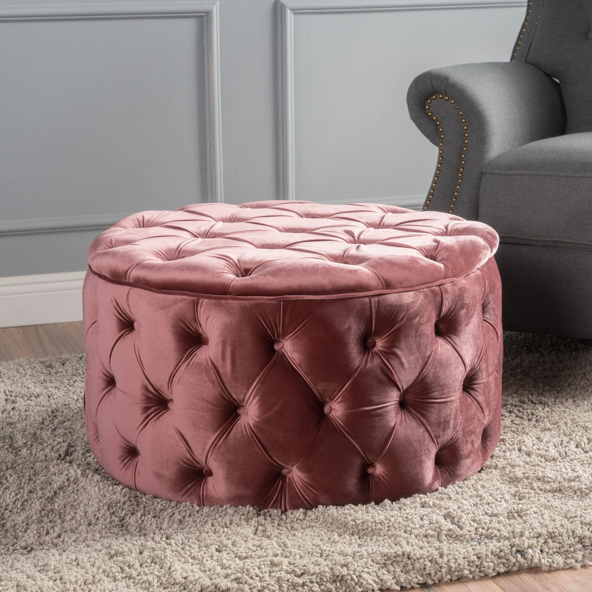 Modern Glam Ottoman Velvet - Image 14