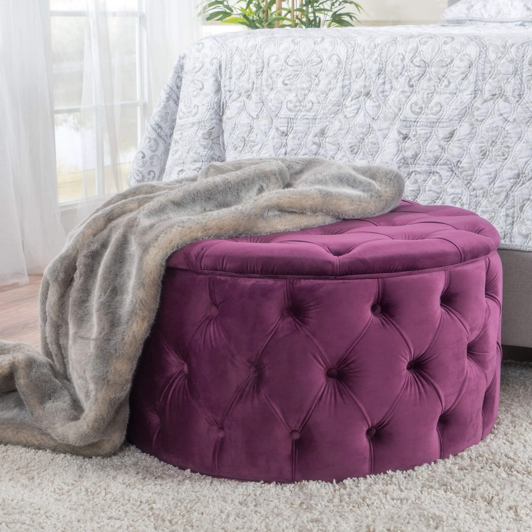 Modern Glam Ottoman Velvet - Image 17