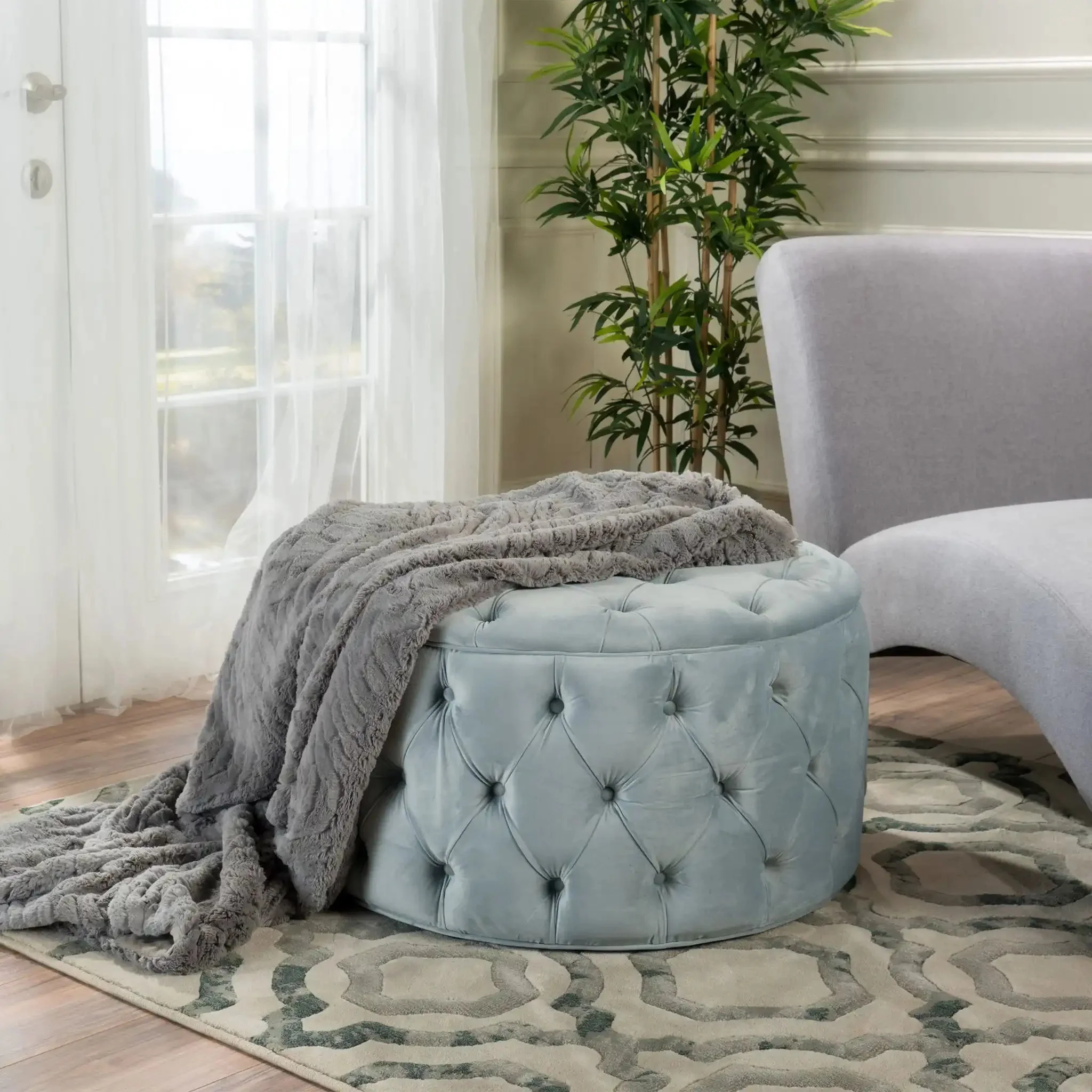 Modern Glam Ottoman Velvet - Image 38