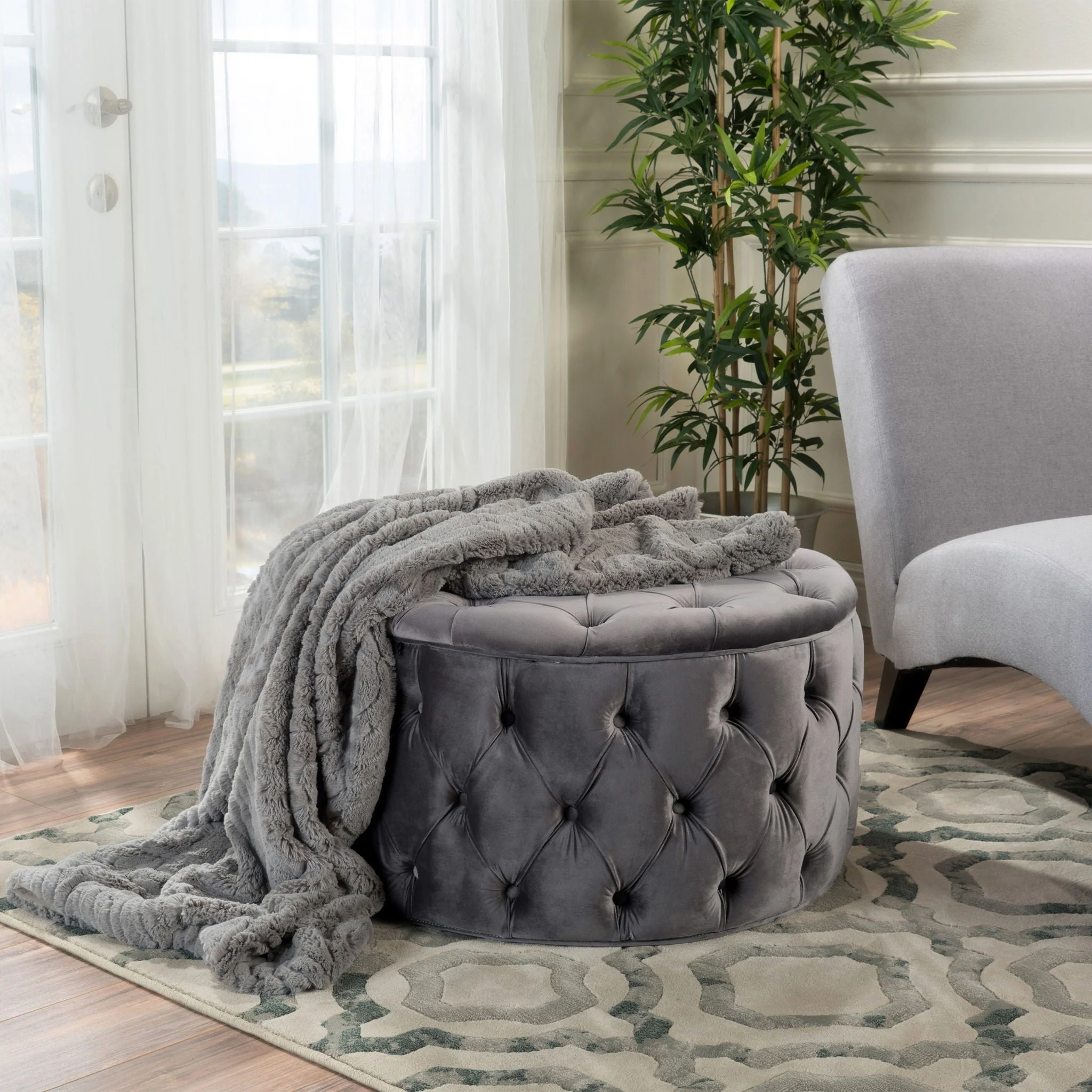 Modern Glam Ottoman Velvet - Image 40