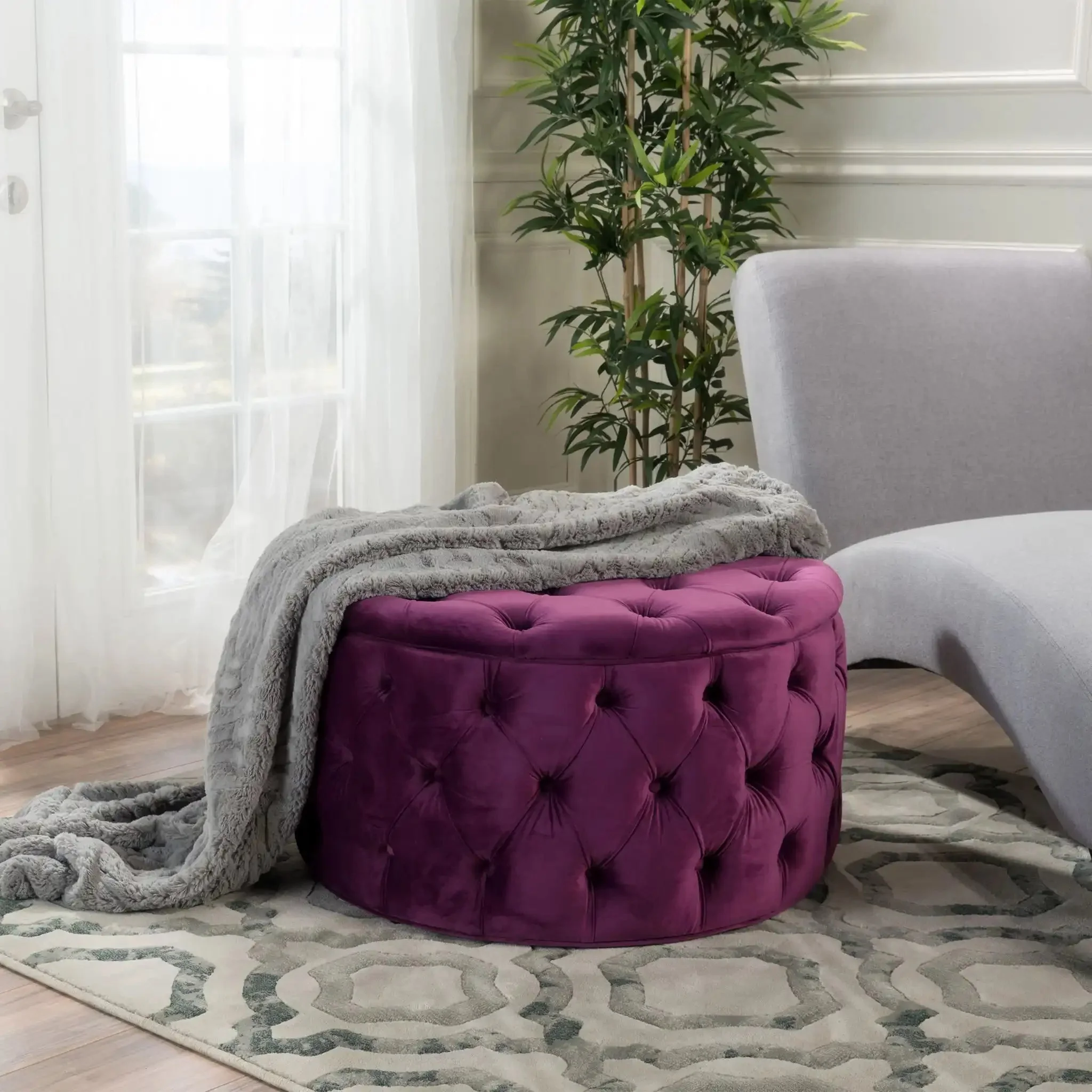 Modern Glam Ottoman Velvet - Image 41