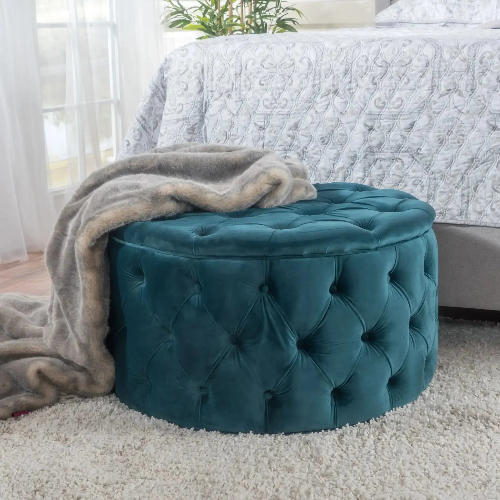 Modern Glam Ottoman Velvet - Image 42