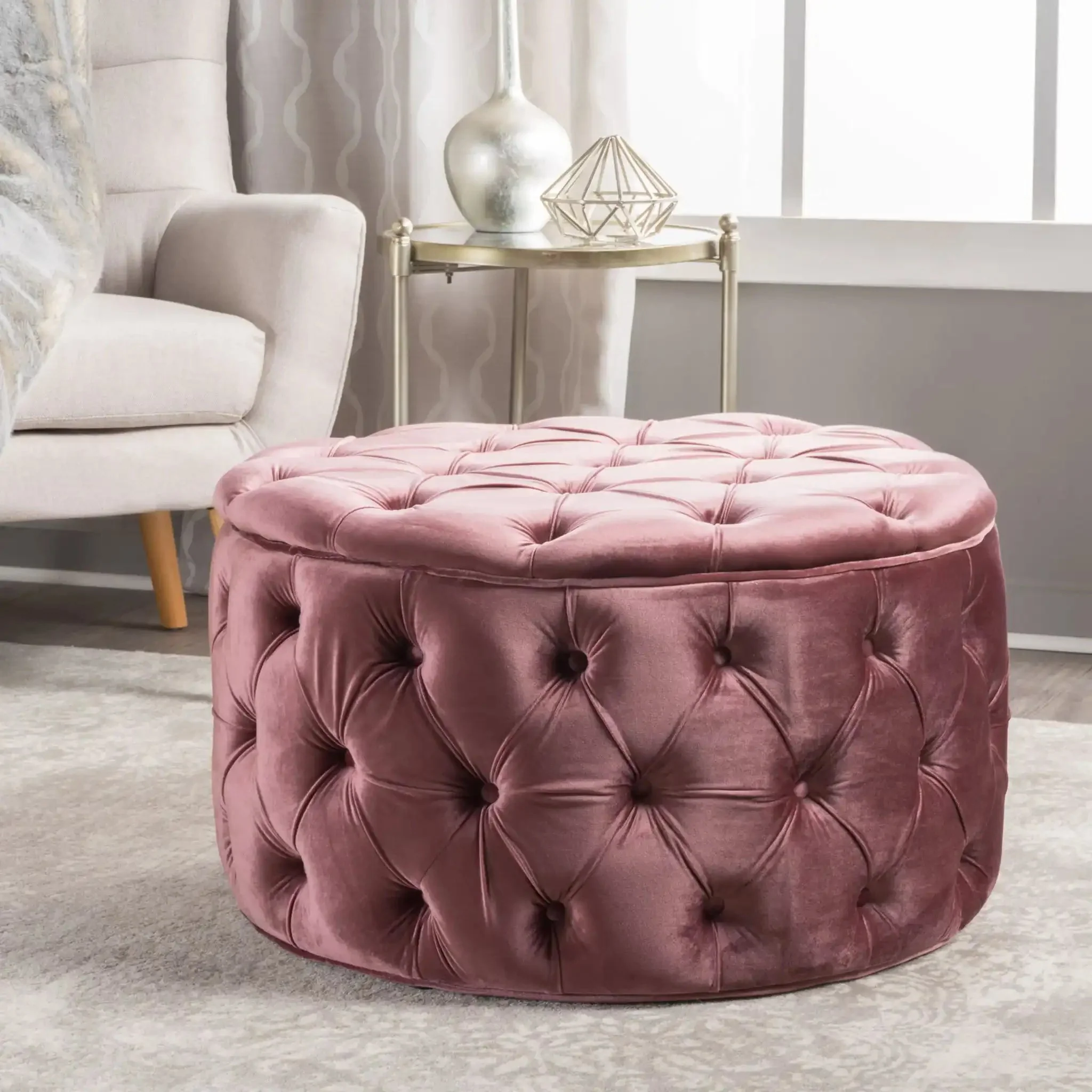 Modern Glam Ottoman Velvet - Image 43