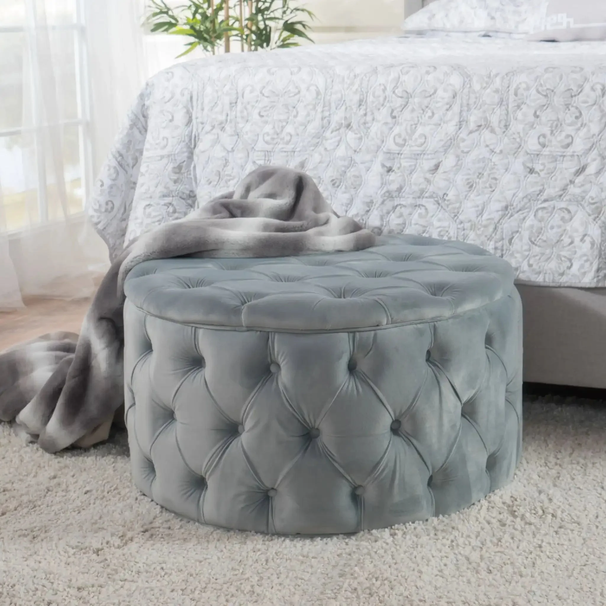Modern Glam Ottoman Velvet - Image 44