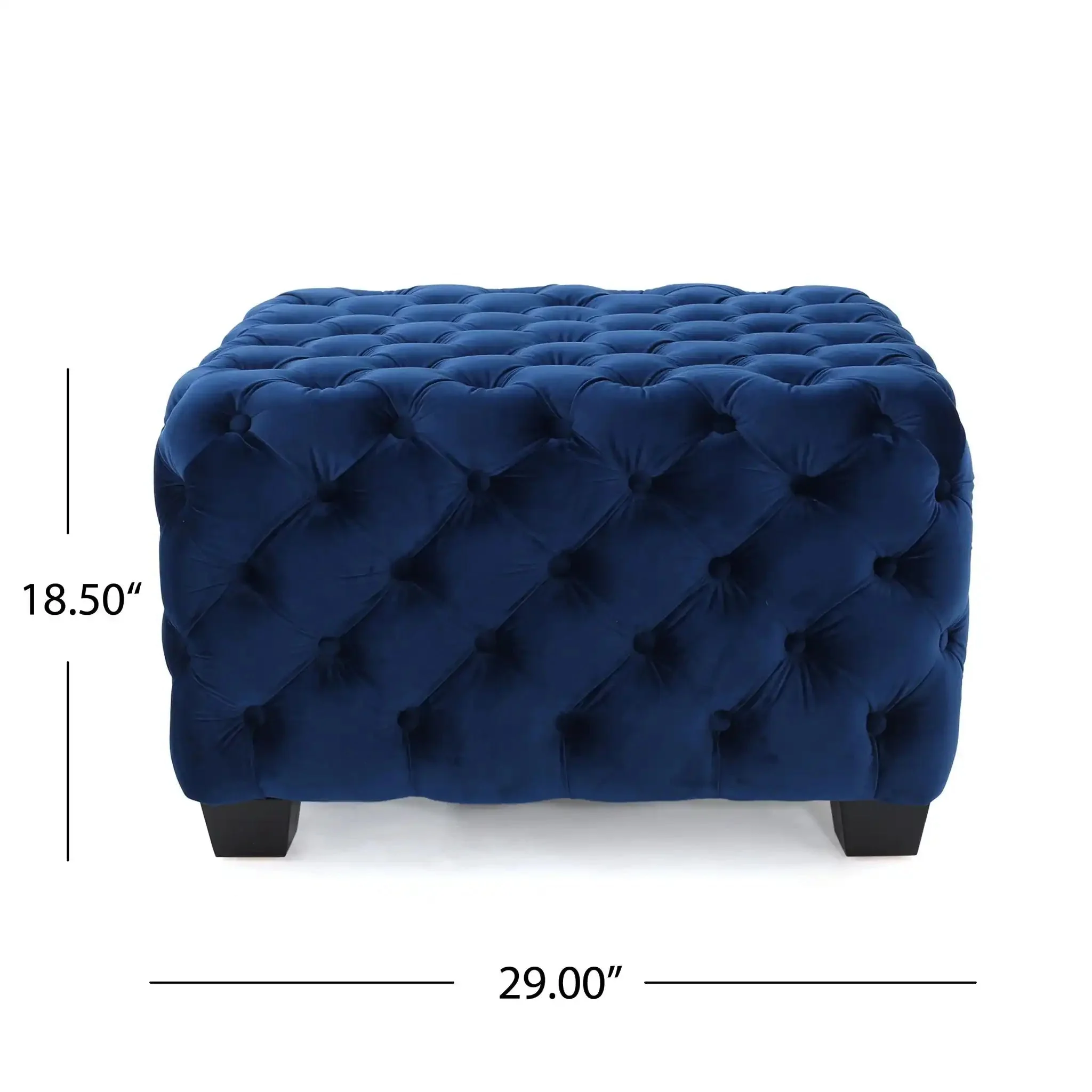 Modern Glam Ottoman With Upholstery And Button Tufted Design - Image 4