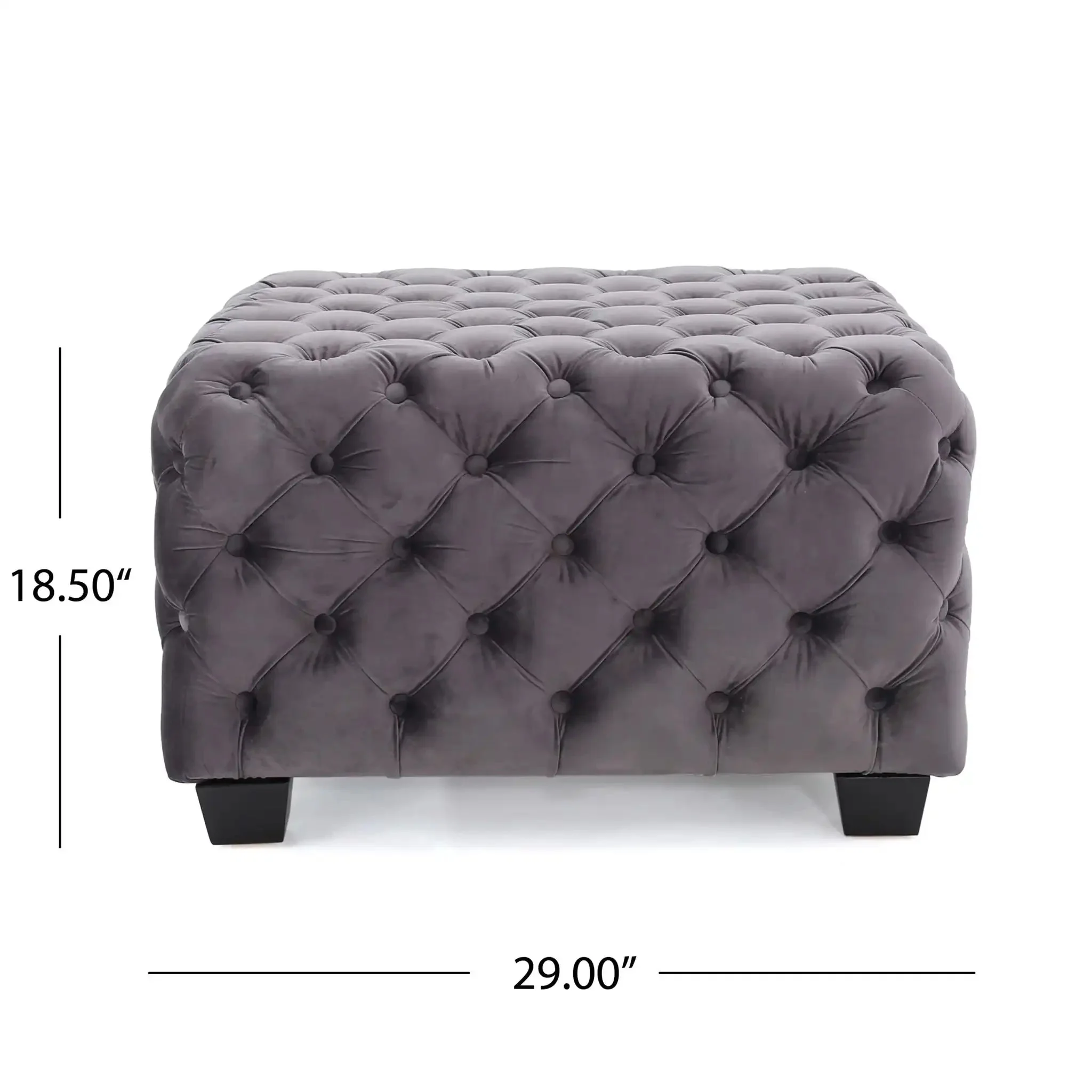 Modern Glam Ottoman With Upholstery And Button Tufted Design - Image 7