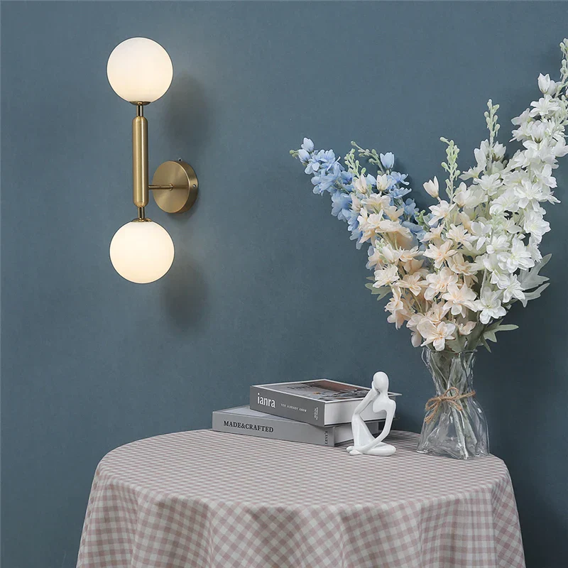 Modern Glass Ball Wall Sconce Bedroom Bedside Living Room Background Light - Image 3