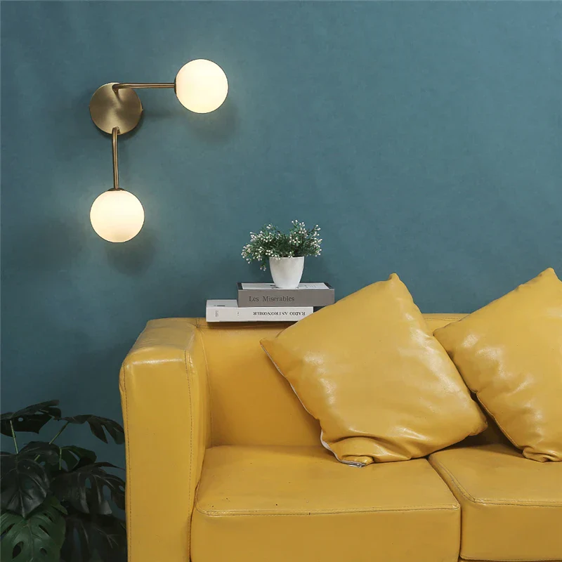 Modern Glass Ball Wall Sconce Bedroom Bedside Living Room Background Light - Image 4