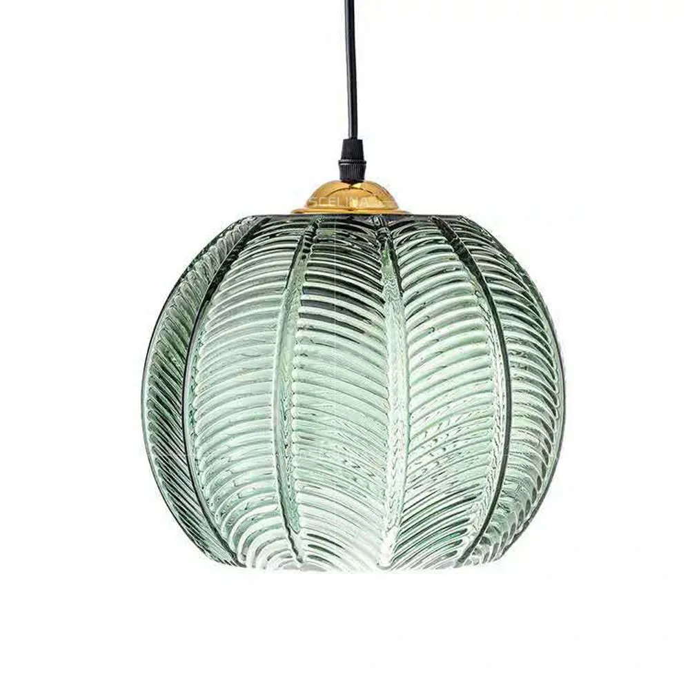 Modern Glass Pendant Light – Green Leaf Hanging Lamp for Bedroom & Living Room - Image 11
