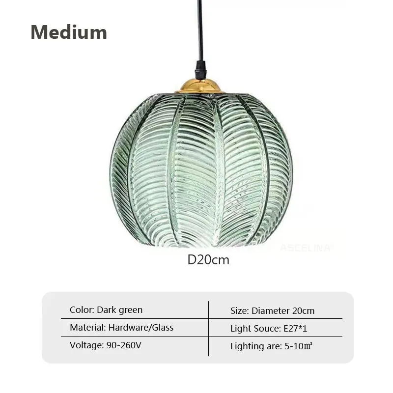 Modern Glass Pendant Light – Green Leaf Hanging Lamp for Bedroom & Living Room - Image 12