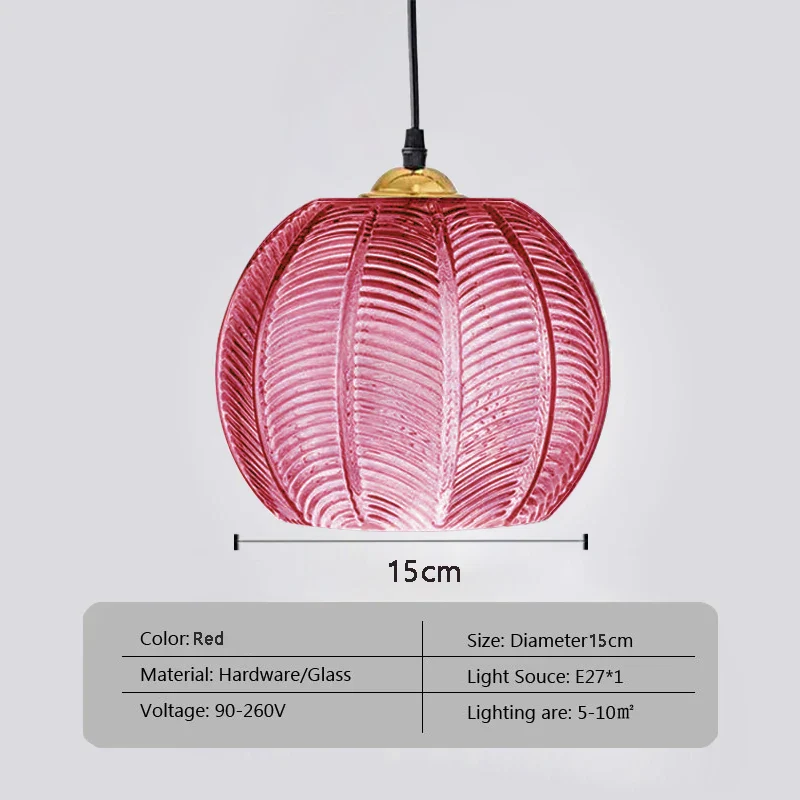 Modern Glass Pendant Light – Green Leaf Hanging Lamp for Bedroom & Living Room - Image 14