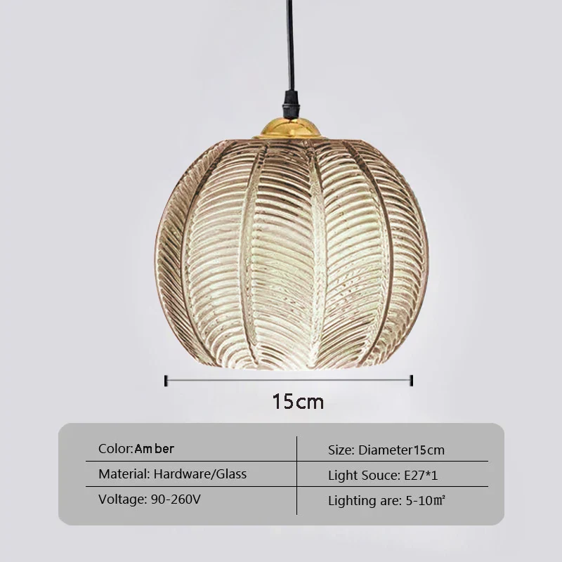Modern Glass Pendant Light – Green Leaf Hanging Lamp for Bedroom & Living Room - Image 15