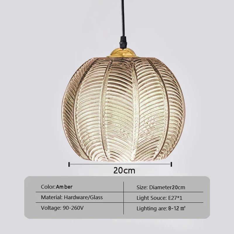 Modern Glass Pendant Light – Green Leaf Hanging Lamp for Bedroom & Living Room - Image 16