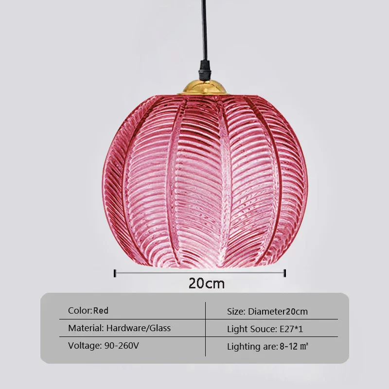 Modern Glass Pendant Light – Green Leaf Hanging Lamp for Bedroom & Living Room - Image 17