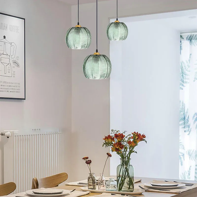 Modern Glass Pendant Light – Green Leaf Hanging Lamp for Bedroom & Living Room - Image 2