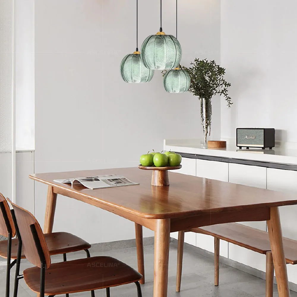 Modern Glass Pendant Light – Green Leaf Hanging Lamp for Bedroom & Living Room - Image 7