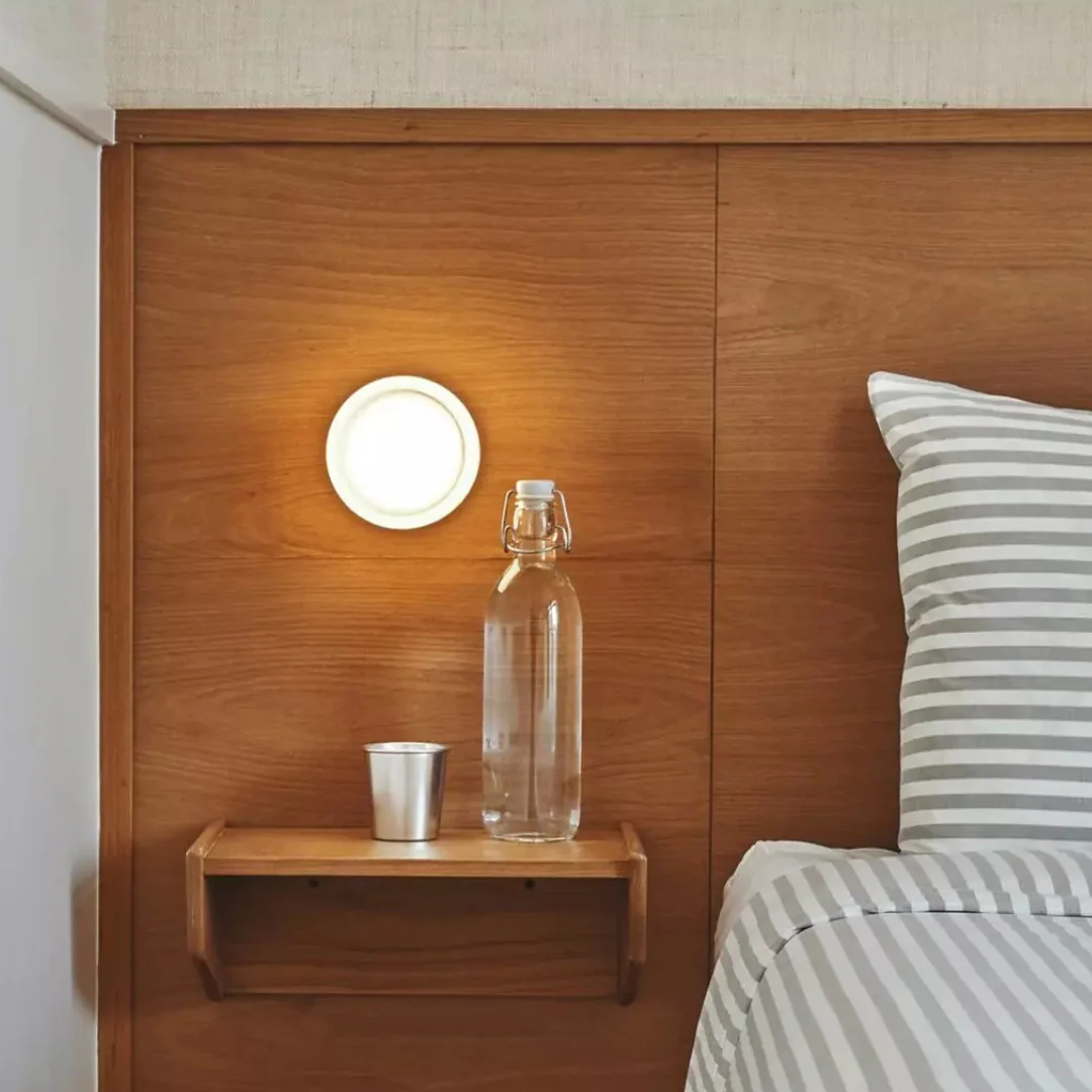 Modern Glass Round LED Wall Sconce 1-Light Aluminium Indoor Wall Lamp - Image 13