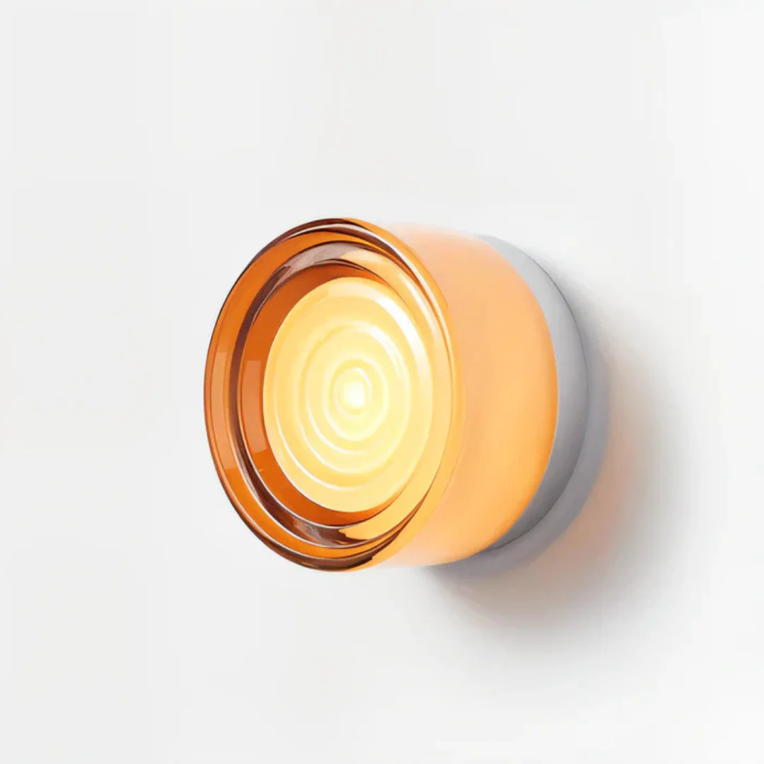 Modern Glass Round LED Wall Sconce 1-Light Aluminium Indoor Wall Lamp - Image 14