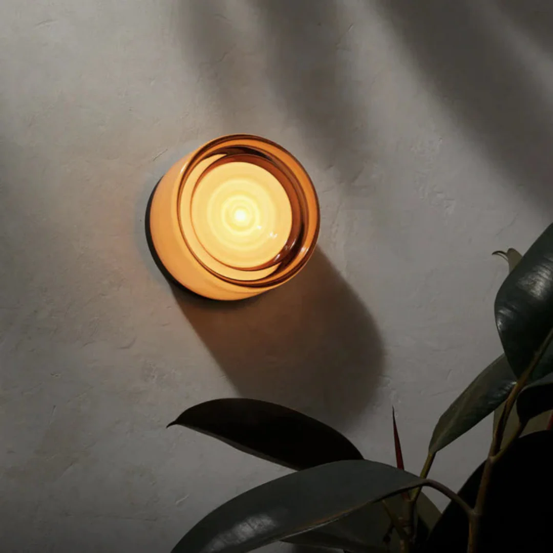 Modern Glass Round LED Wall Sconce 1-Light Aluminium Indoor Wall Lamp - Image 17