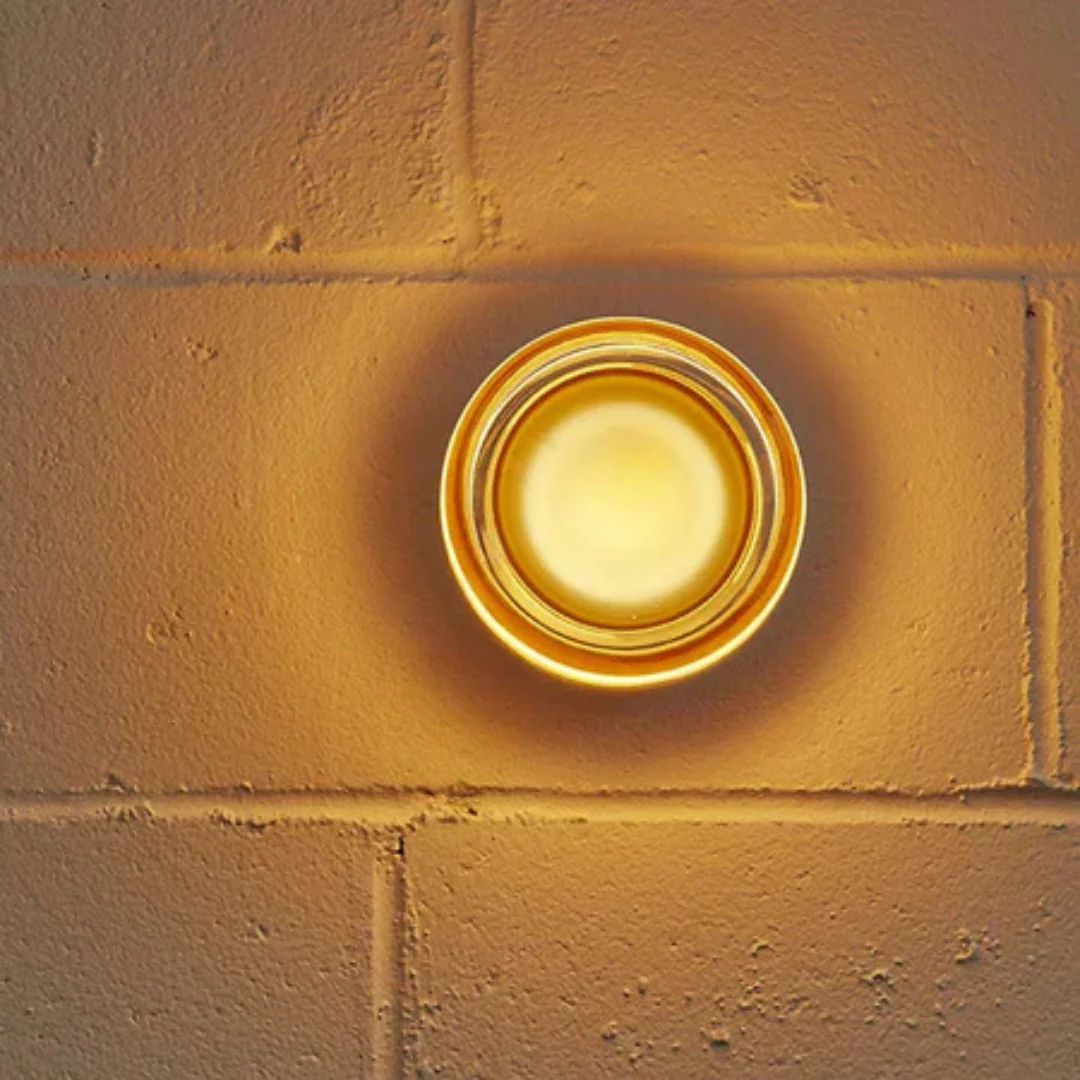 Modern Glass Round LED Wall Sconce 1-Light Aluminium Indoor Wall Lamp - Image 19