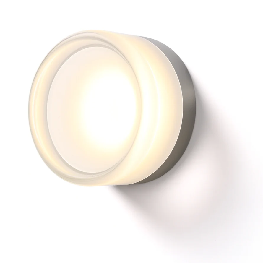 Modern Glass Round LED Wall Sconce 1-Light Aluminium Indoor Wall Lamp - Image 2