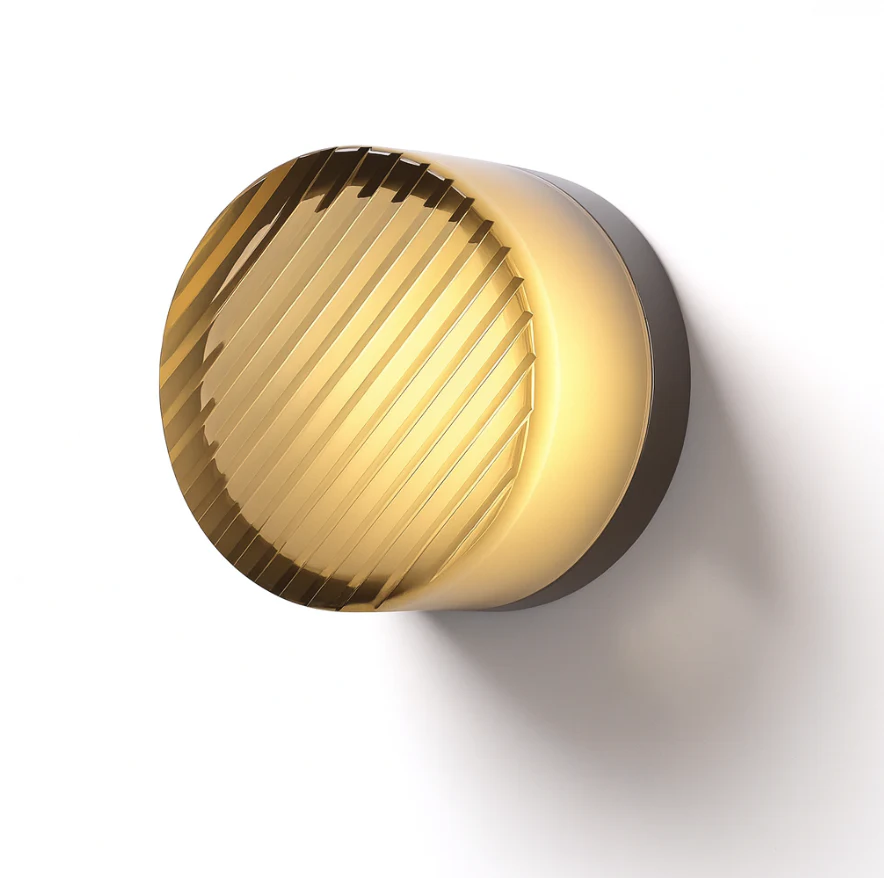 Modern Glass Round LED Wall Sconce 1-Light Aluminium Indoor Wall Lamp - Image 4