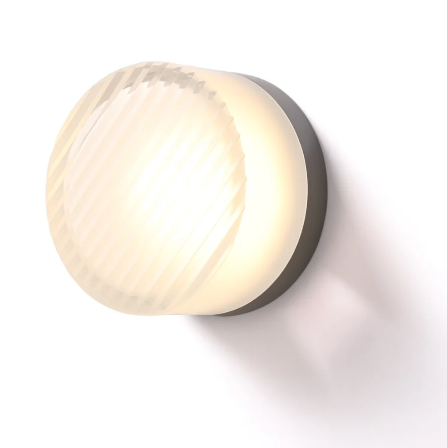 Modern Glass Round LED Wall Sconce 1-Light Aluminium Indoor Wall Lamp - Image 5