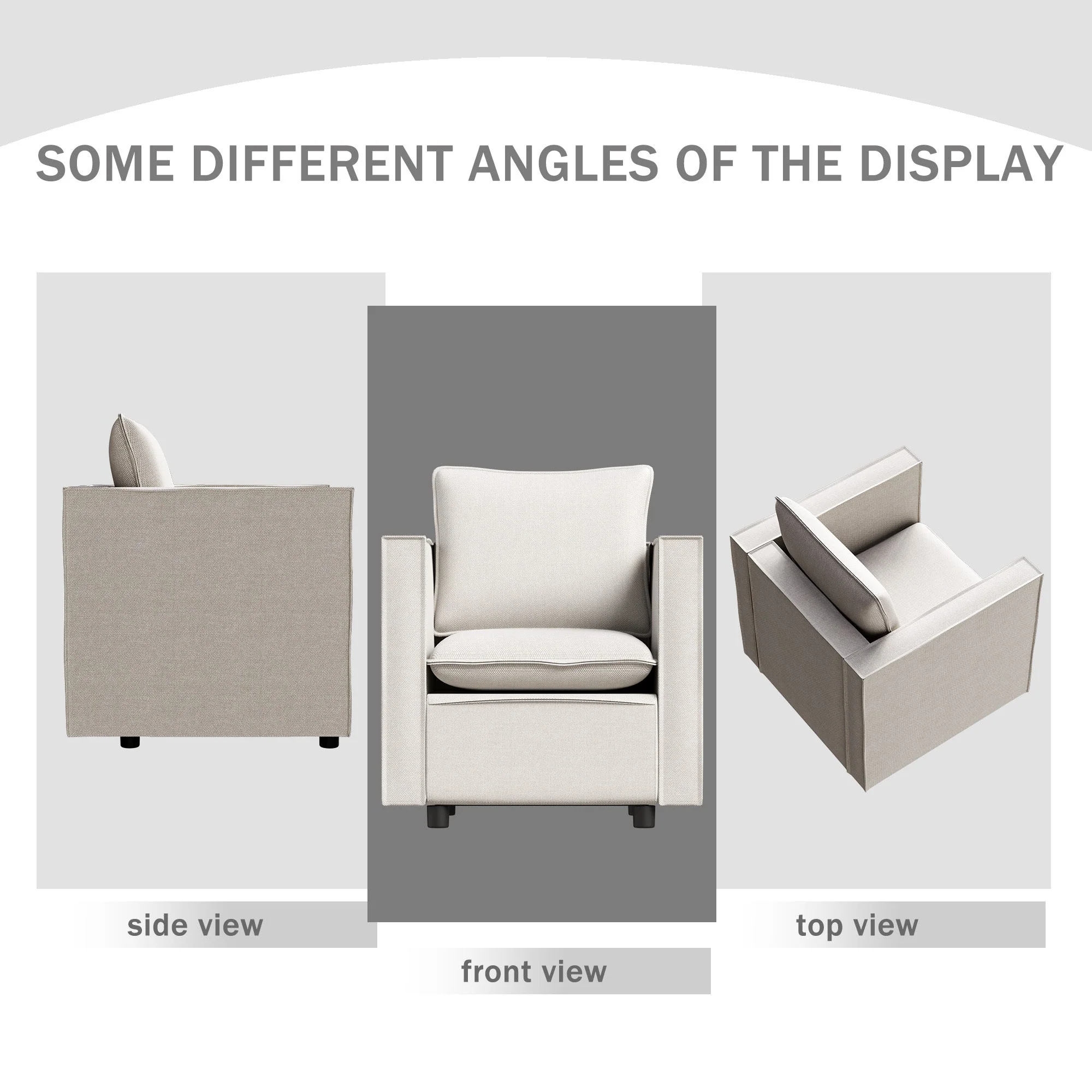 Modern Gray Single Sofa Chair - Image 16