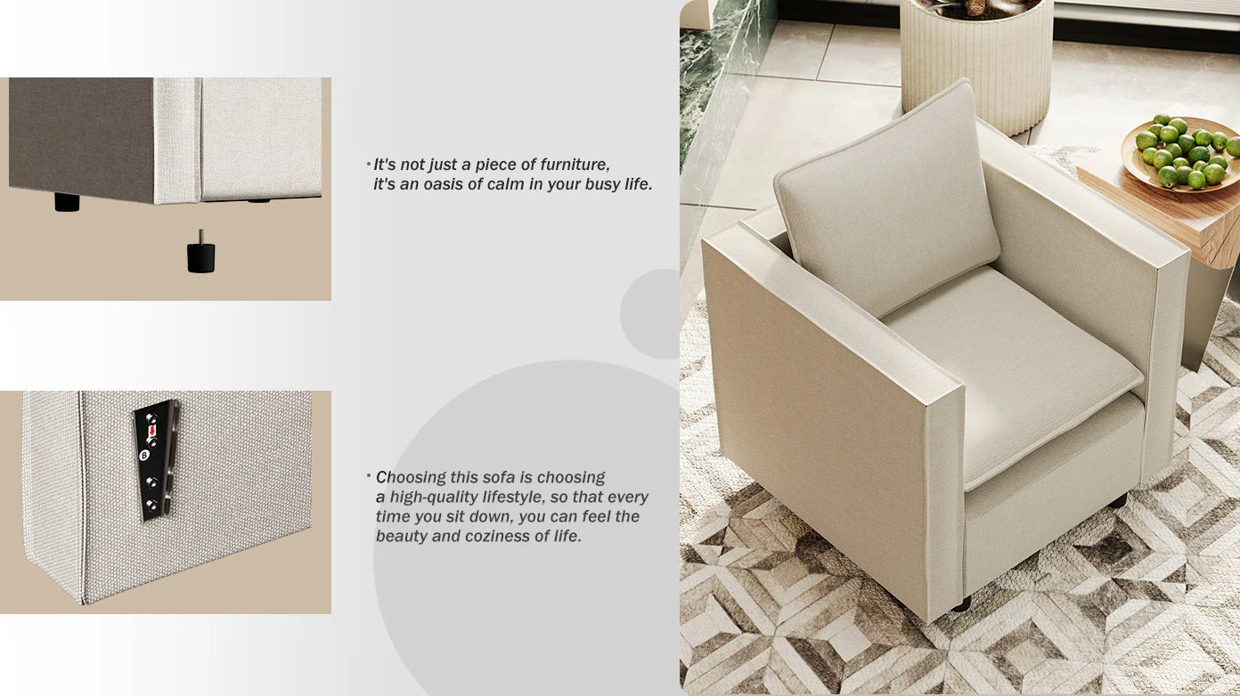 Modern Gray Single Sofa Chair - Image 17