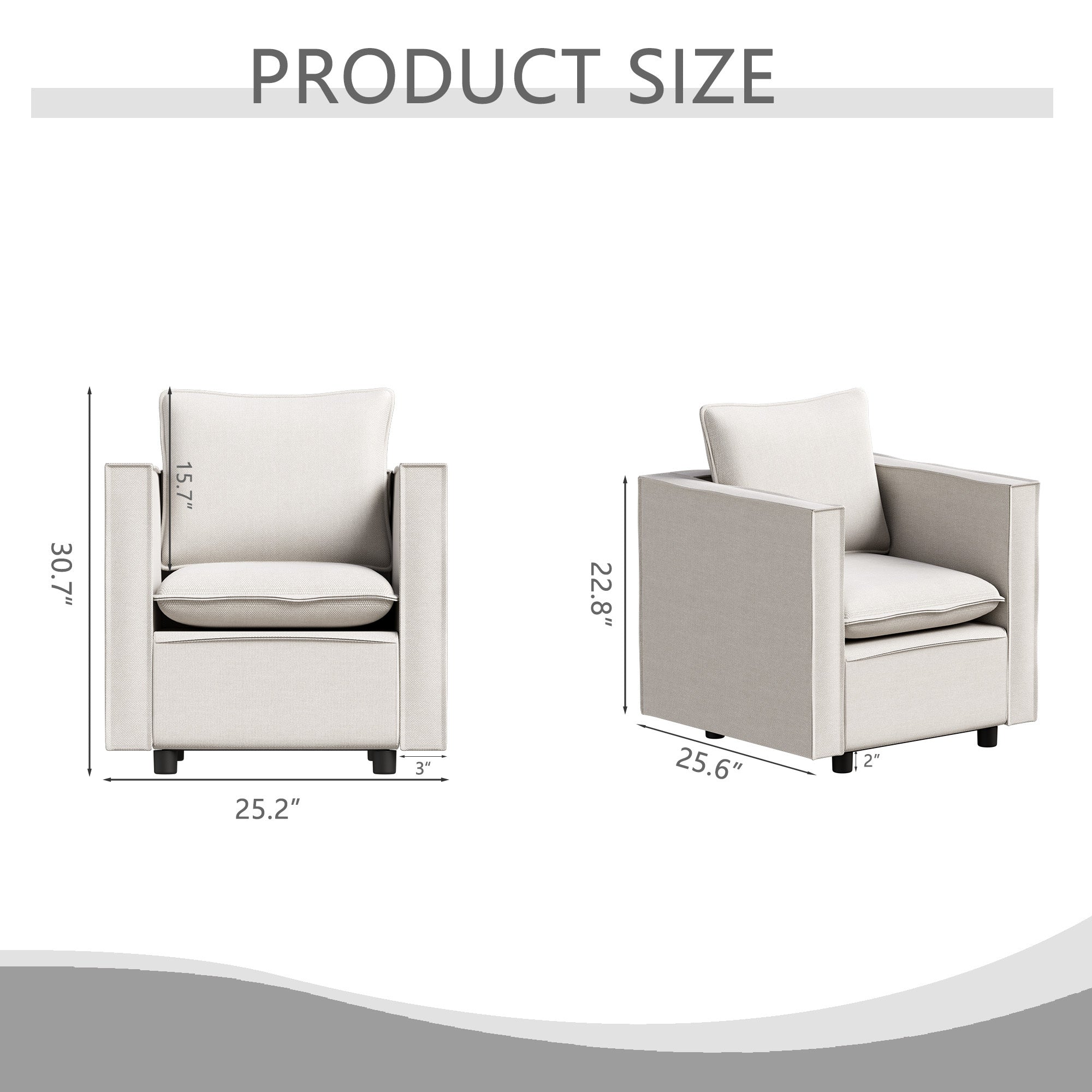 Modern Gray Single Sofa Chair - Image 18