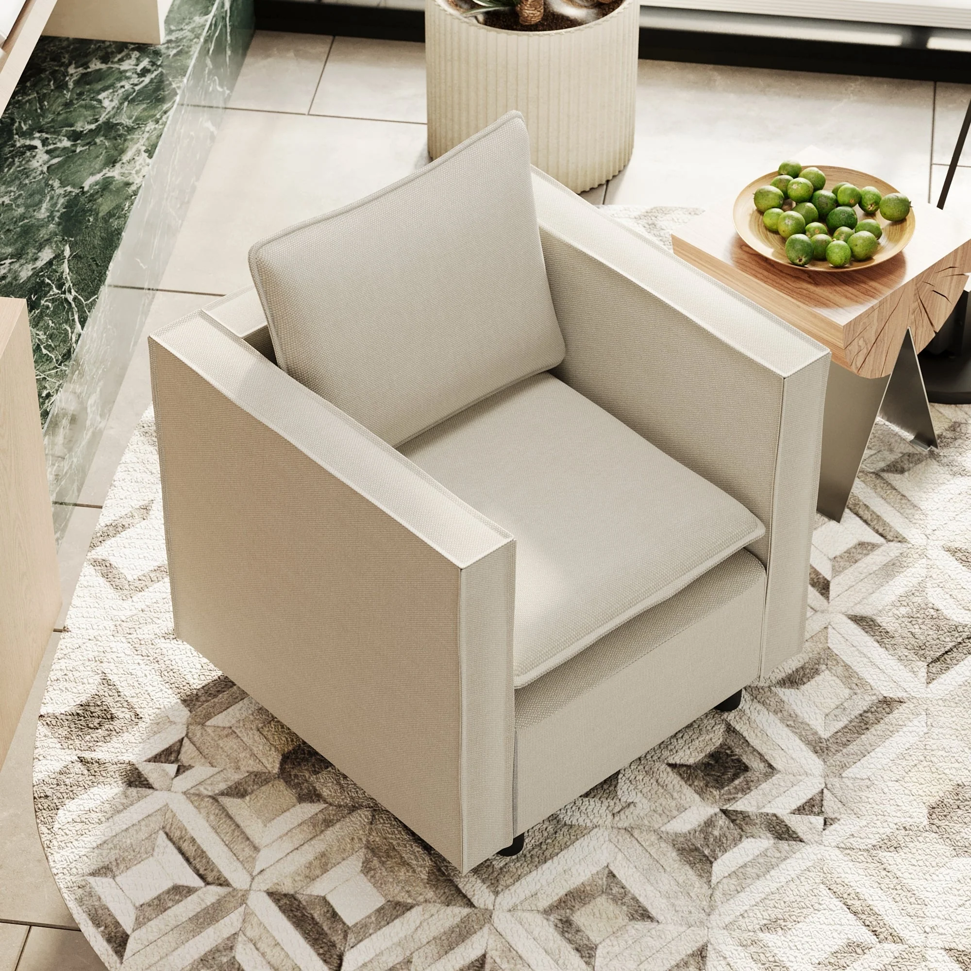 Modern Gray Single Sofa Chair - Image 3