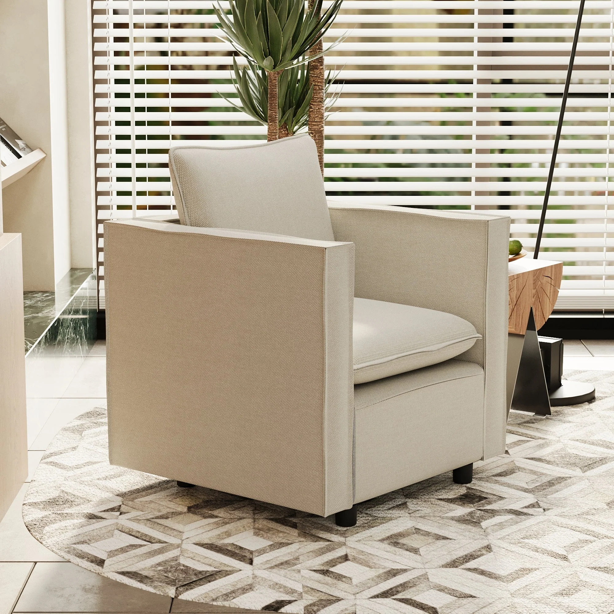 Modern Gray Single Sofa Chair - Image 4