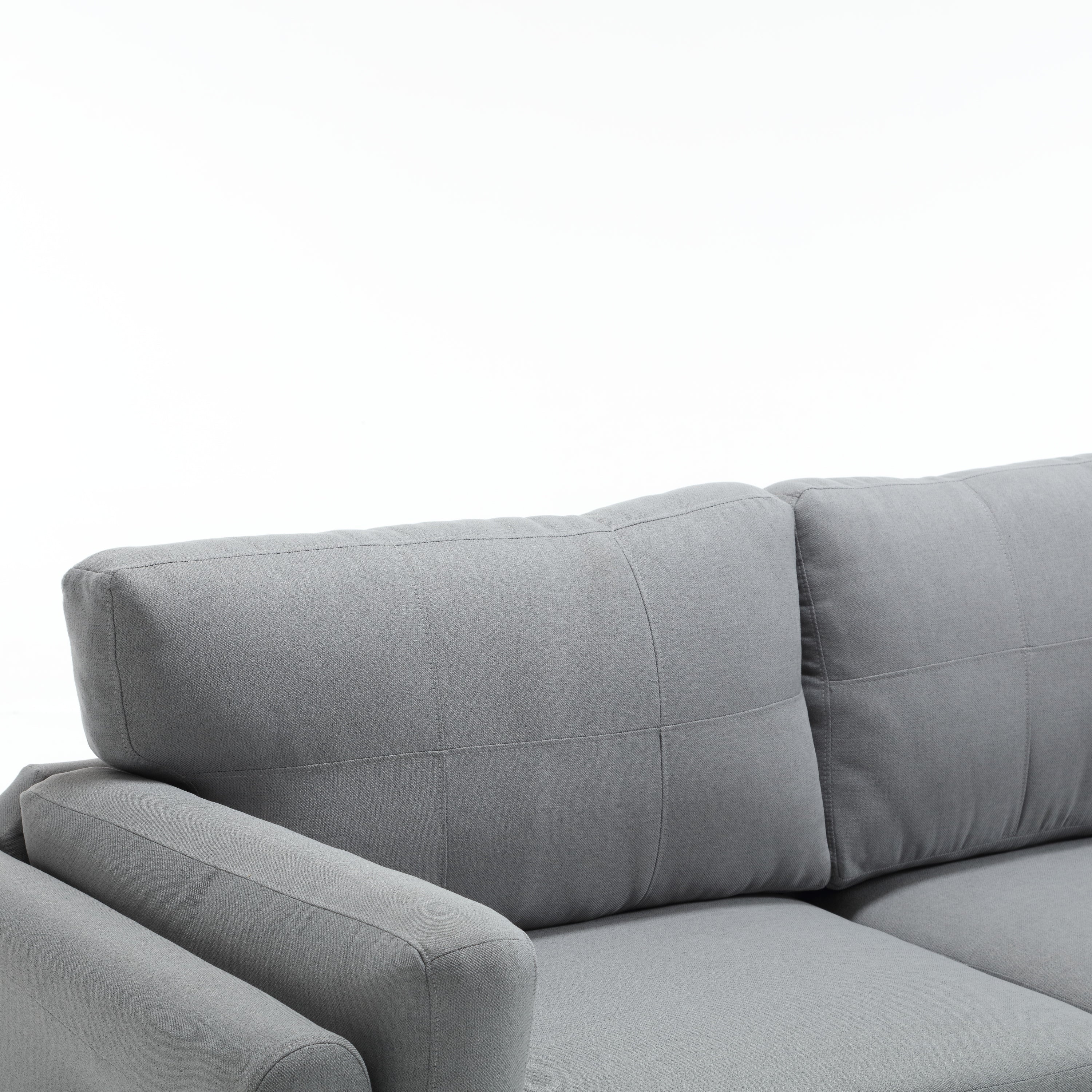 Modern Gray Sofa with Integrated USB and Type-C Charging - Image 12