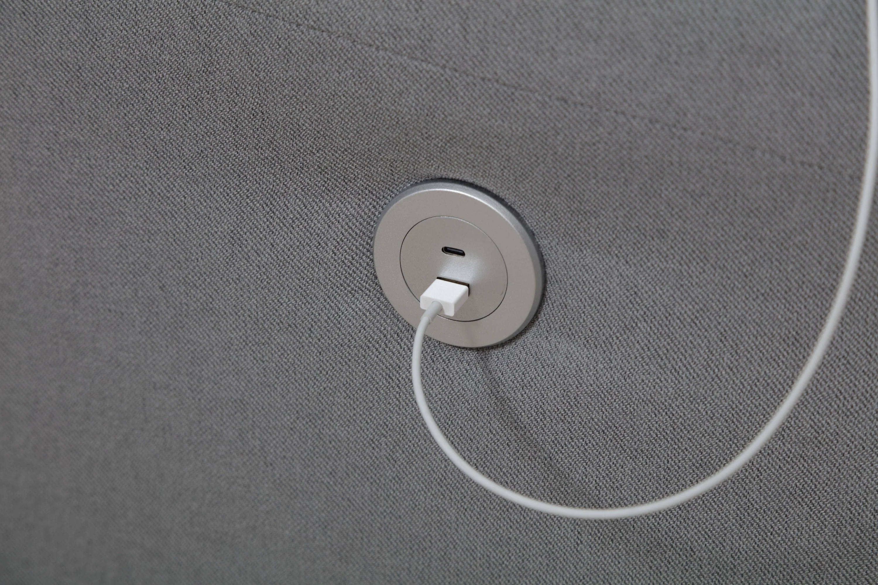 Modern Gray Sofa with Integrated USB and Type-C Charging - Image 13
