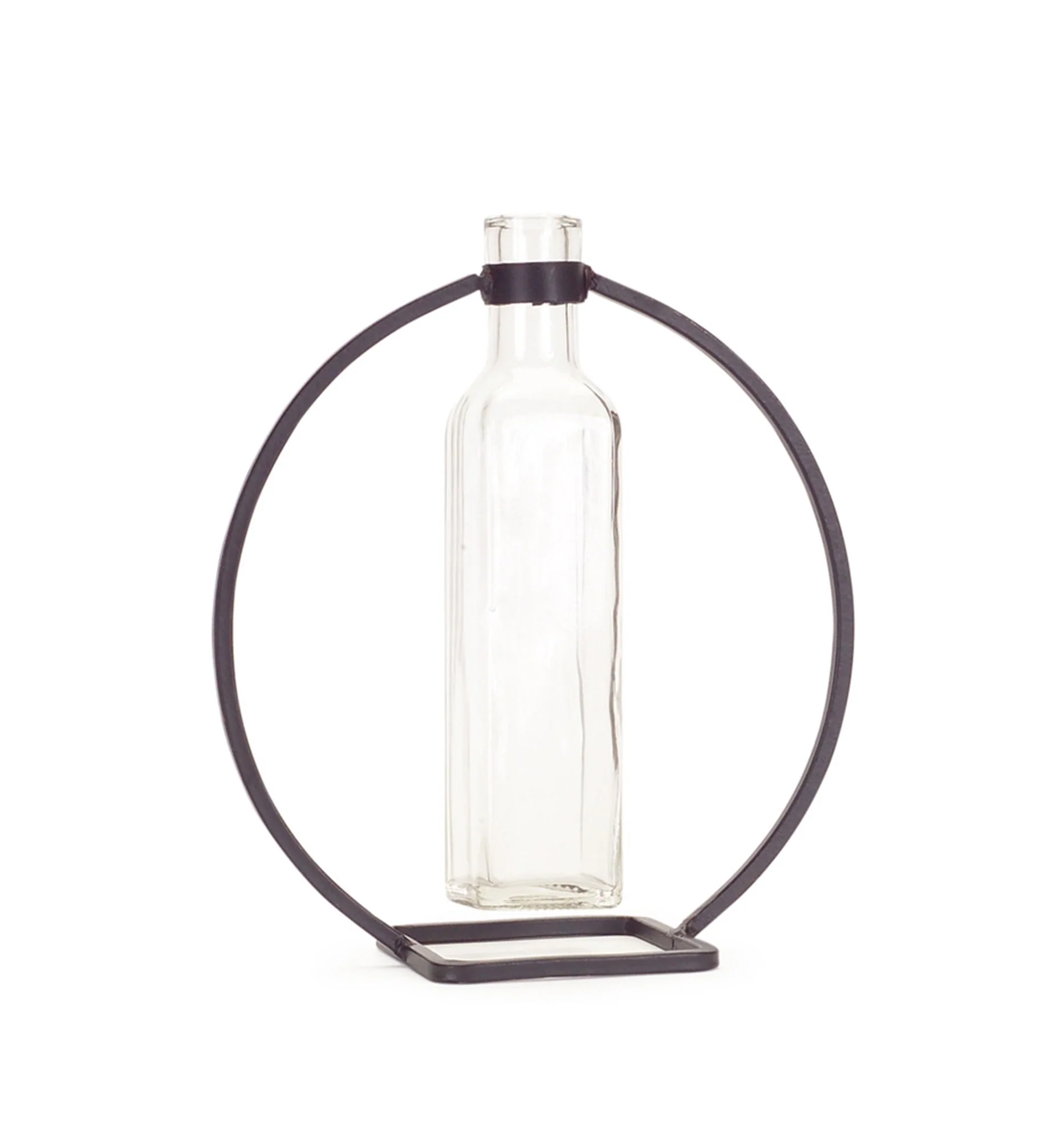 Modern Hanging Bottle Vase In Circle Stand (Set of 4) - Image 2