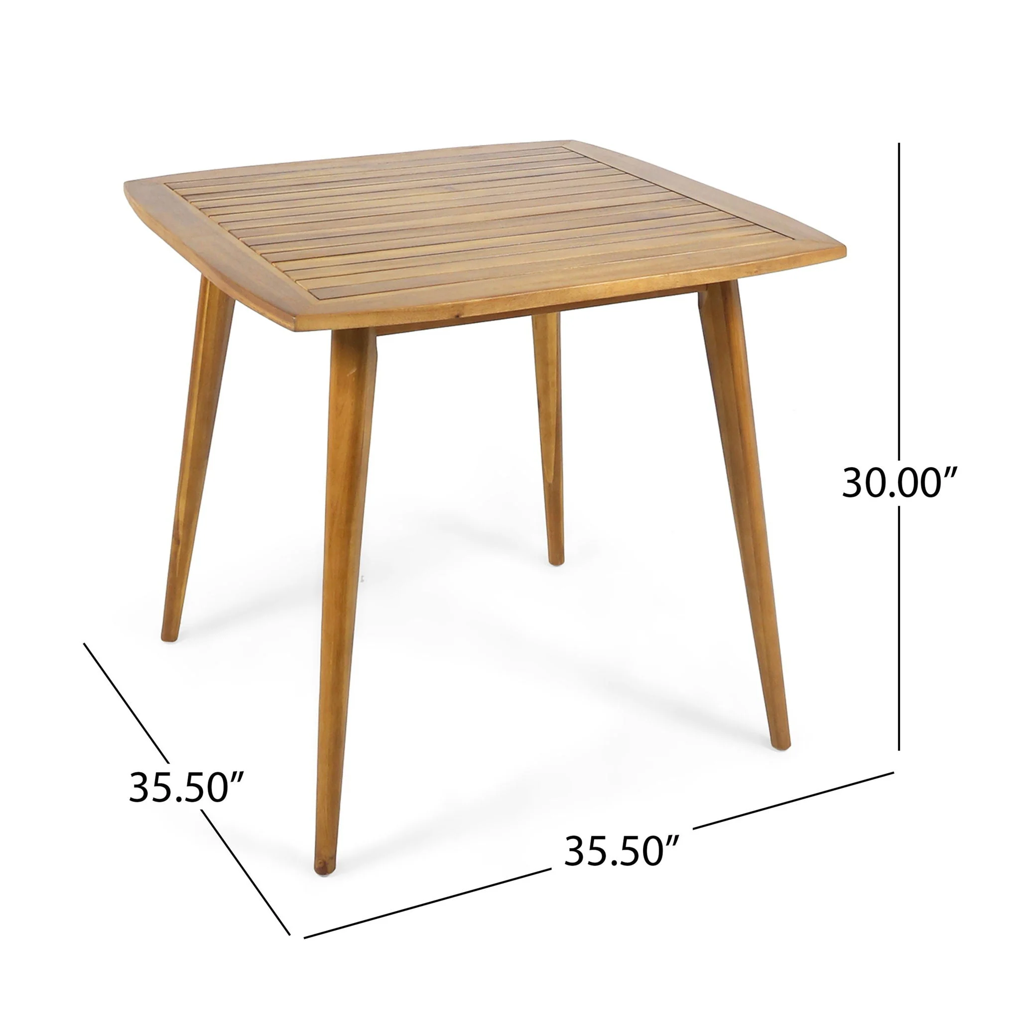 Modern Indoor Square Acacia Wood Dining Table With Toothpick Leg Design - Image 7
