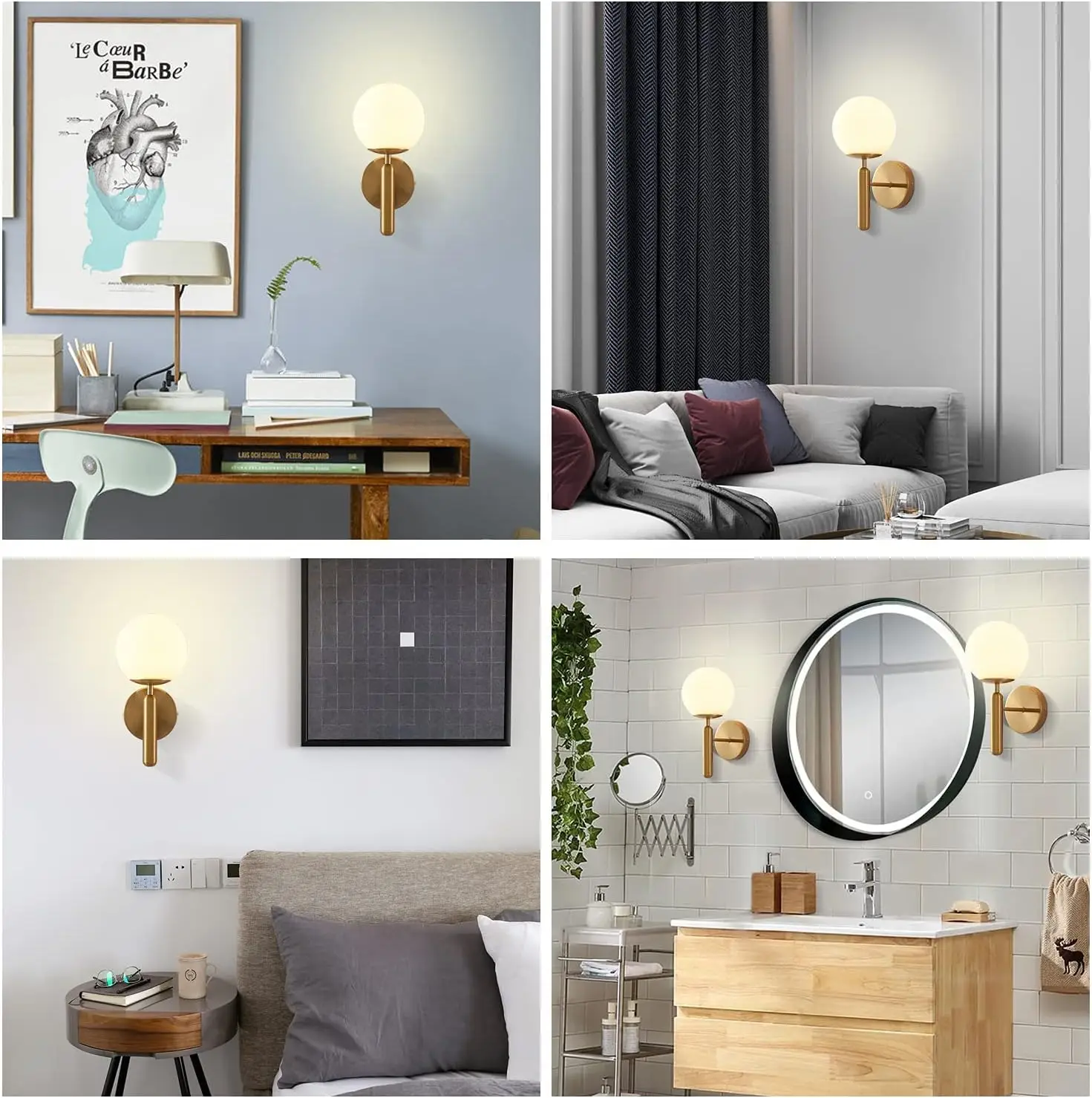 Modern Indoor Wall Sconce Bedroom Bedside Living Room Home Decor Light - Image 6