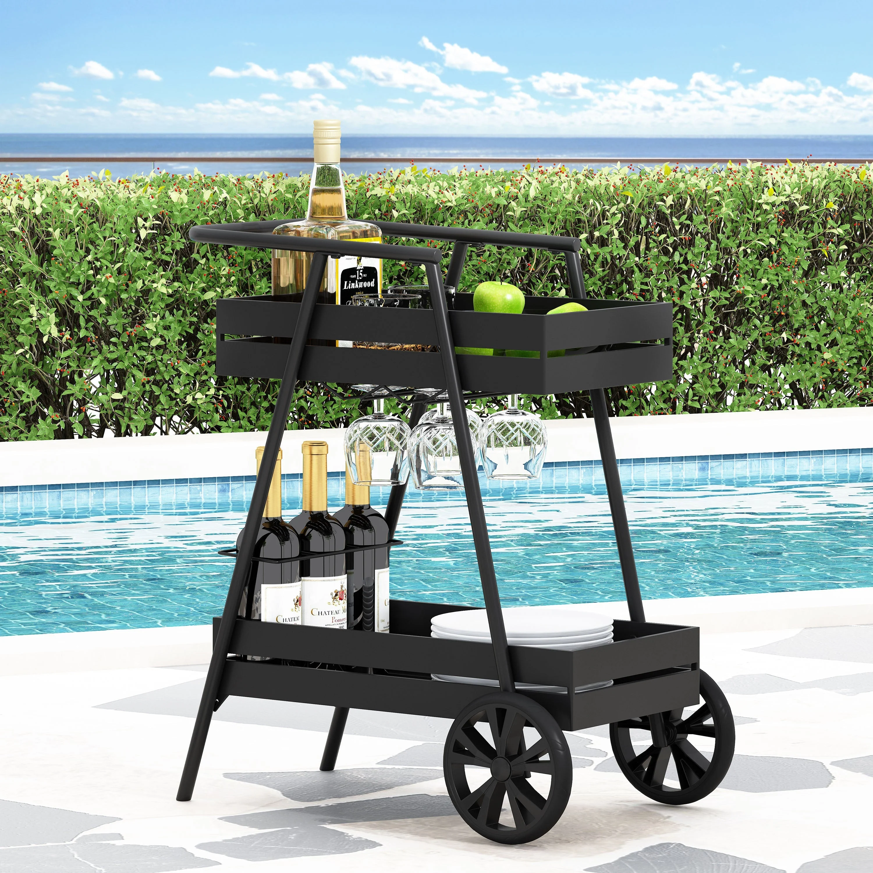 Modern Industrial Bar Cart - Image 6