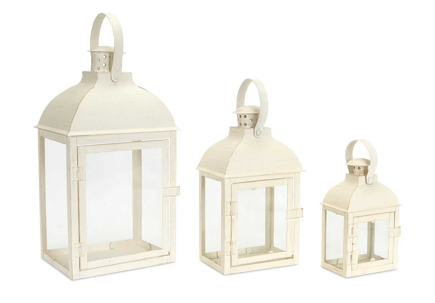 Modern ivory metal lantern (set of 3) - Image 2