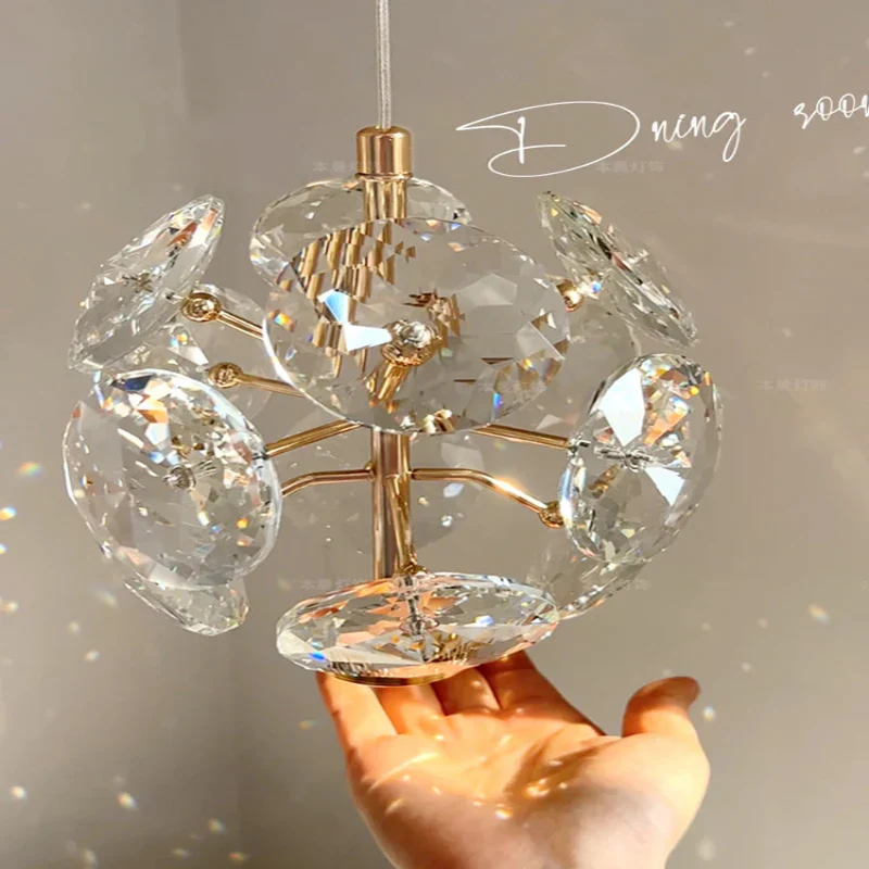Modern K9 Crystal Bedside Wall Lamp Luxury Small Chandelier Ceiling Light Decor - Image 2