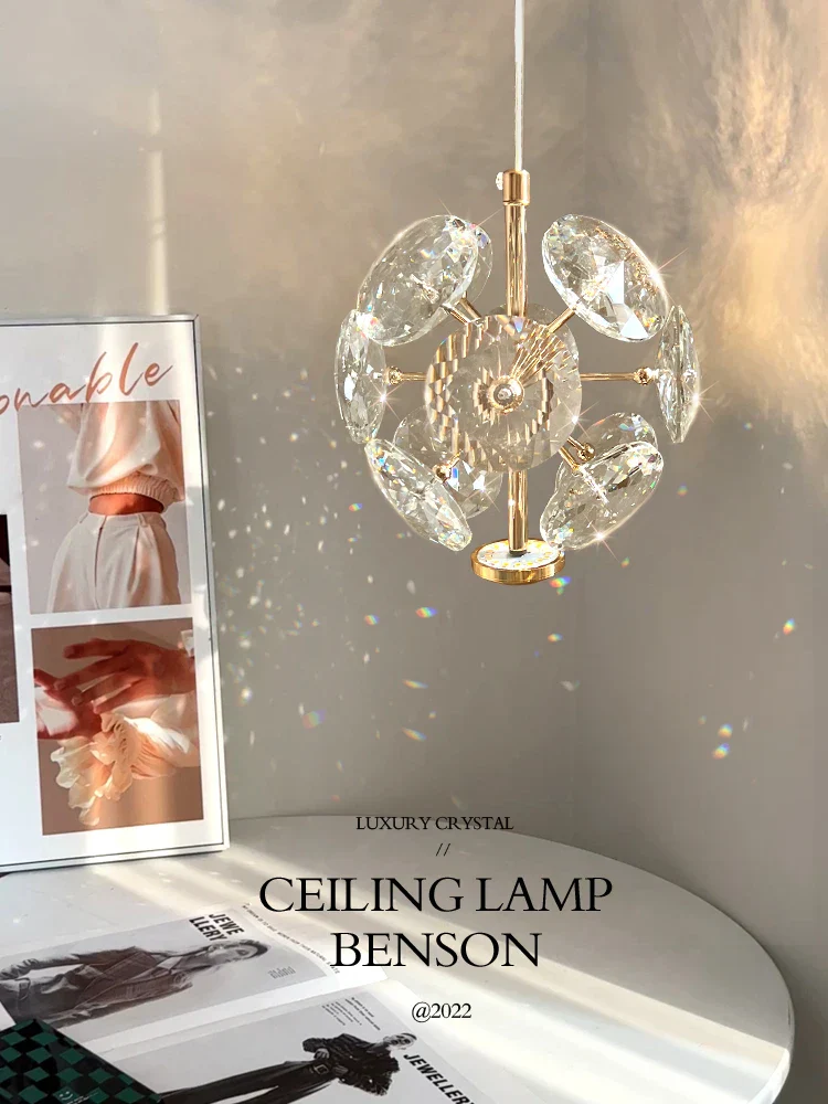 Modern K9 Crystal Bedside Wall Lamp Luxury Small Chandelier Ceiling Light Decor - Image 5