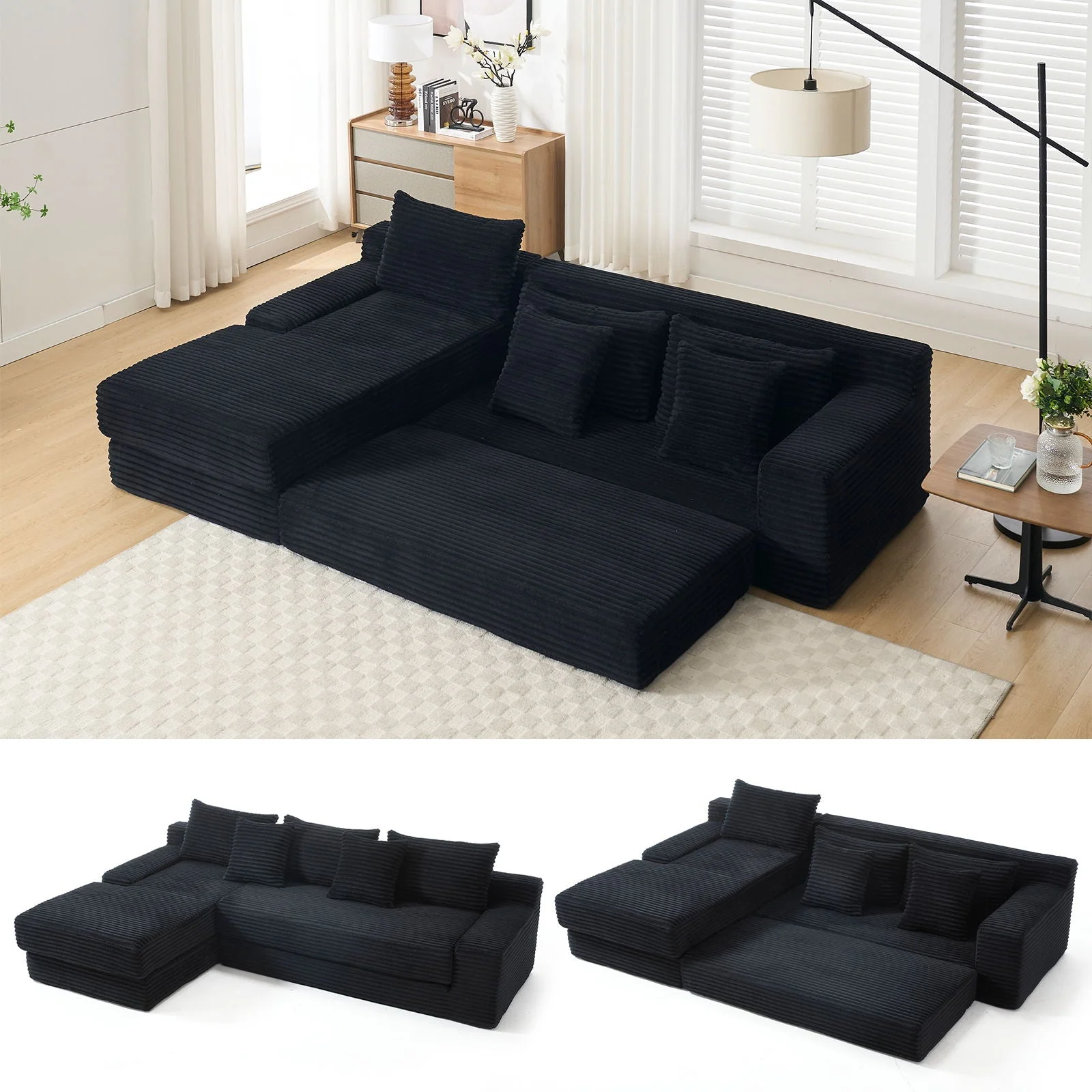 Modern L - Shaped Sectional Couch With Memory Foam - Image 8