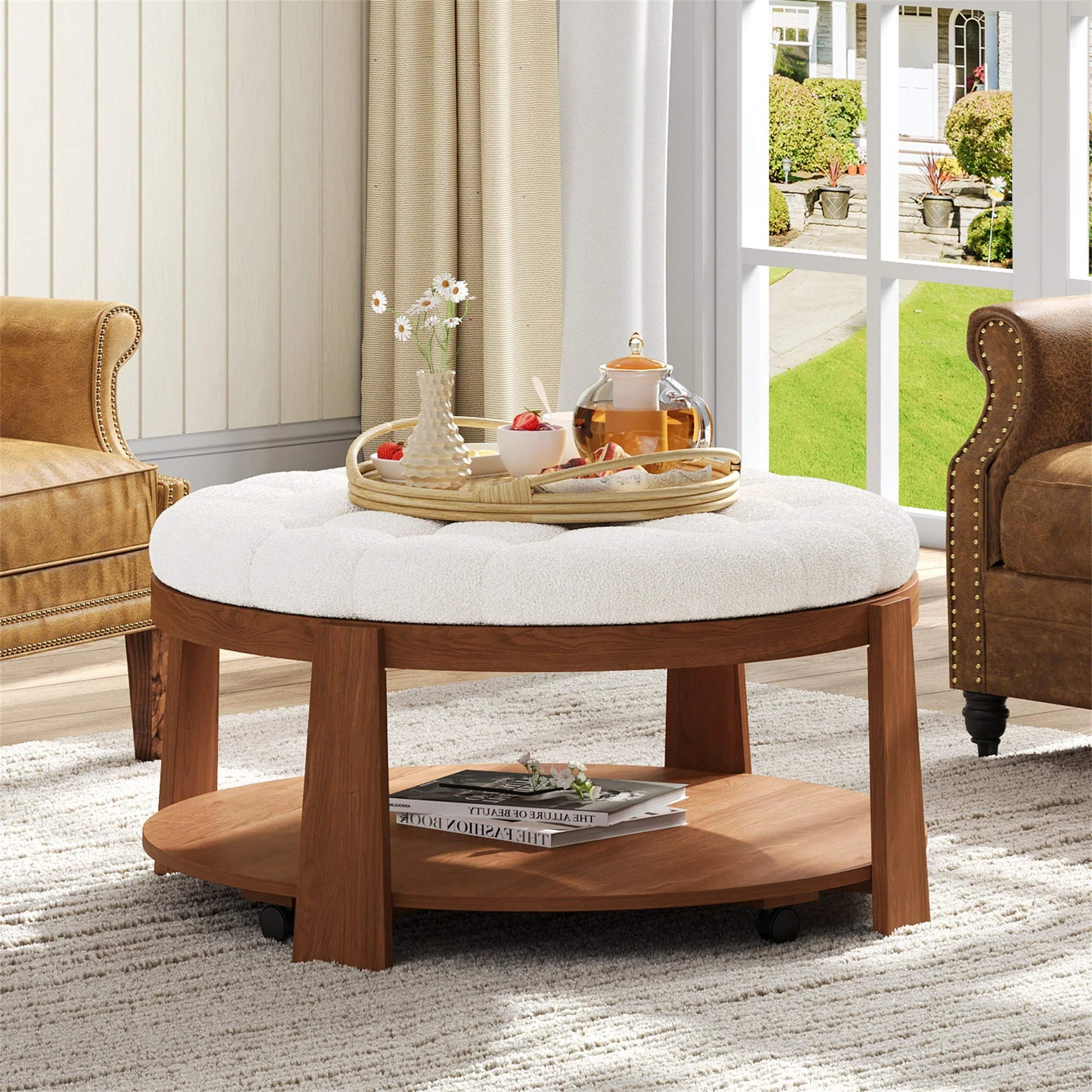 Modern Large Round Ottoman Coffee Table - Image 3