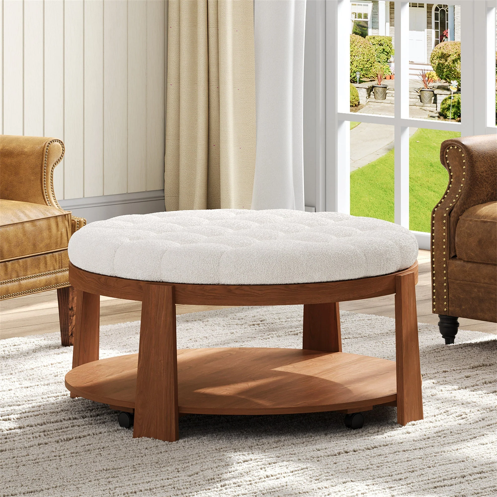 Modern Large Round Ottoman Coffee Table - Image 4