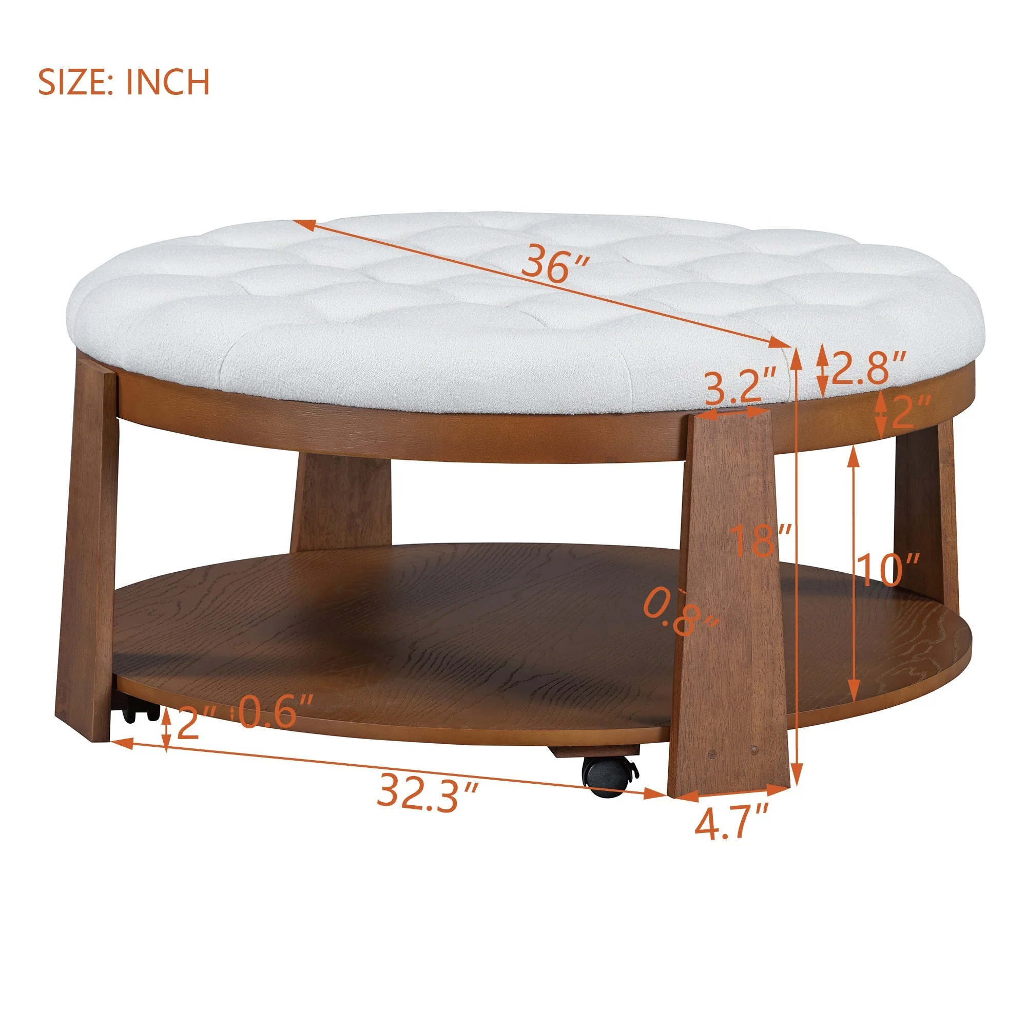 Modern Large Round Ottoman Coffee Table - Image 9