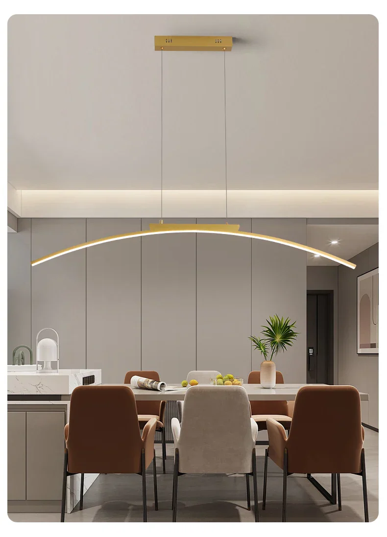 Modern LED Arc Pendant Light – Adjustable Dining Room Hanging Lamp for Kitchen - Image 10