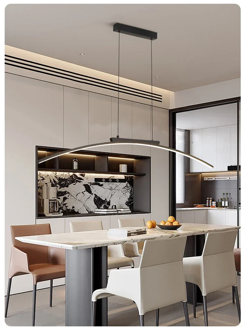 Modern LED Arc Pendant Light – Adjustable Dining Room Hanging Lamp for Kitchen - Image 11