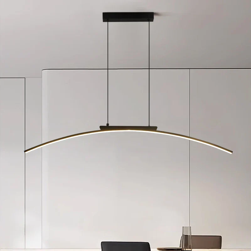 Modern LED Arc Pendant Light – Adjustable Dining Room Hanging Lamp for Kitchen - Image 2