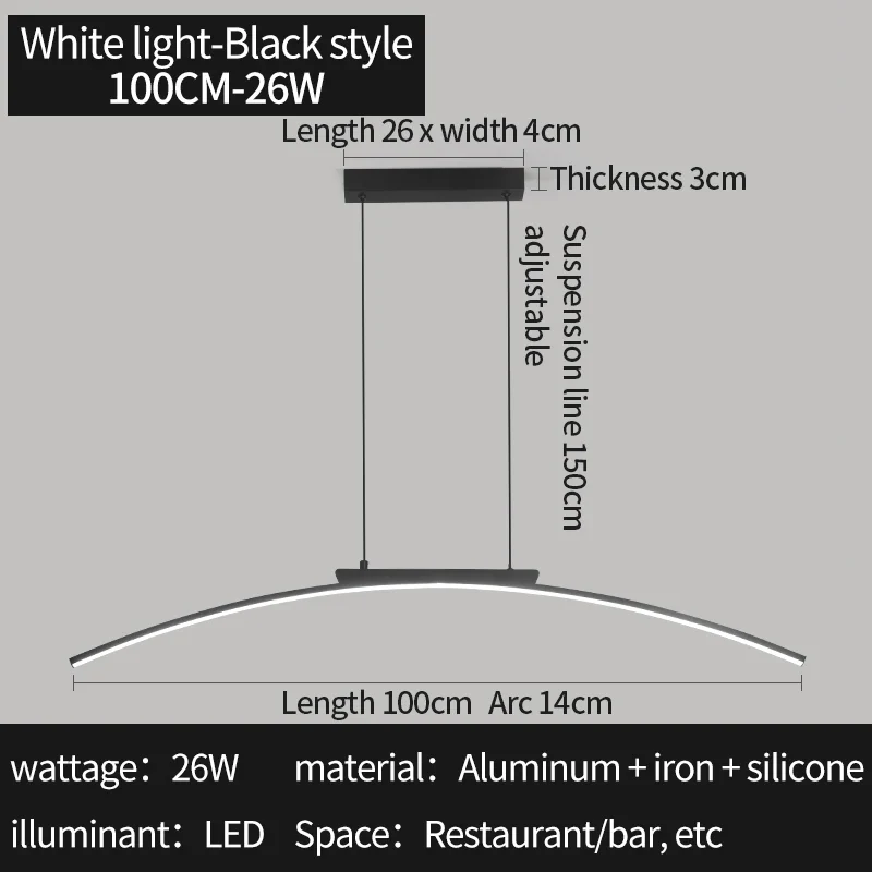 Modern LED Arc Pendant Light – Adjustable Dining Room Hanging Lamp for Kitchen - Image 20