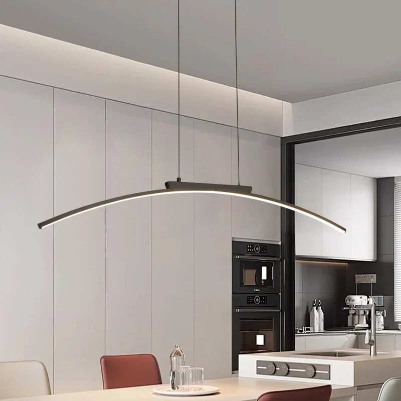 Modern LED Arc Pendant Light – Adjustable Dining Room Hanging Lamp for Kitchen - Image 4